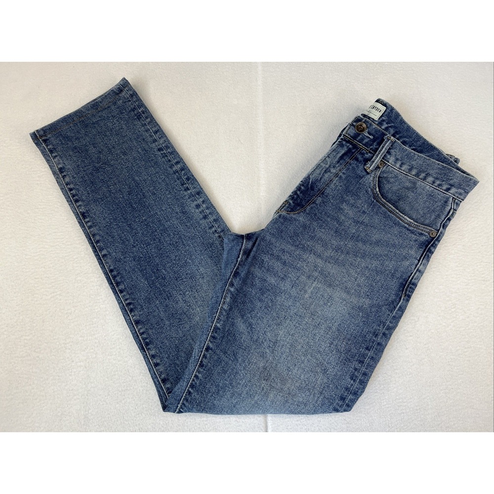 Todd Snyder Mens 30x32 Blue Stretch 5-Pocket Straight Fit Jeans Light Wash